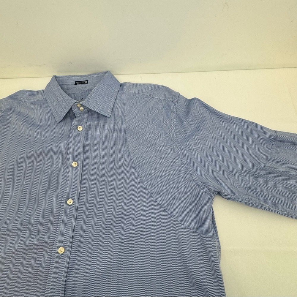 Robert Graham Button Down French Cuff Shirt Men’s 2XL Blue Houndstooth - Picture 4 of 13